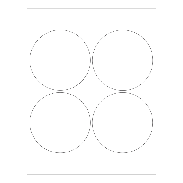 Tape Logic Round Glossy Labels For Laser Printers, Ll305, 4", White, Pack Of 400 Labels