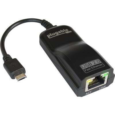 Plugable Usb 2.0 Otg Micro-B To 10/100 Fast Ethernet Adapter - Usb 2.0 - 1 Port(S) - 1 - Twisted Pair