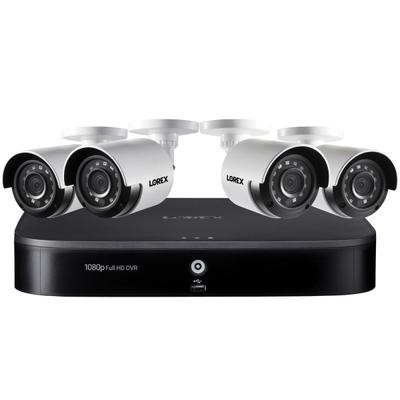 Lorex 8-Channel 1080P Hd Outdoor Wired Analog Security System With 1Tb Dvr And 4 Weatherproof Bullet Security Cameras