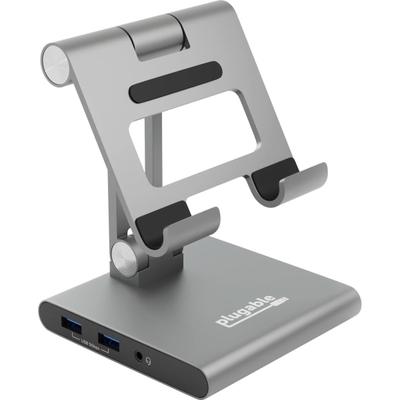 Plugable 8-In-1 Usb C Docking Station For Ipad With Stand, 100W Pass-Through Charging Usb-C Hub
