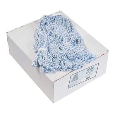 Boardwalk Rayon/polyester Floor Finish Mop Heads, White/blue, Pack Of 12 Mop Heads