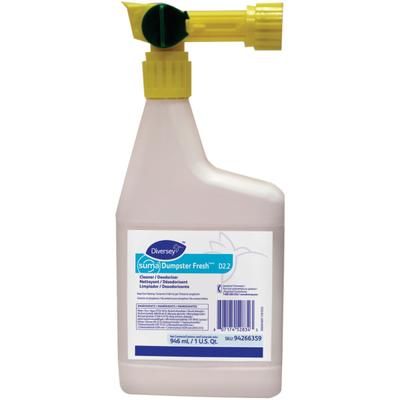 Diversey Dumpster Fresh - 32 Fl Oz (1 Quart) - Floral Scent - Non-Pathogenic - Green - 4 / Carton