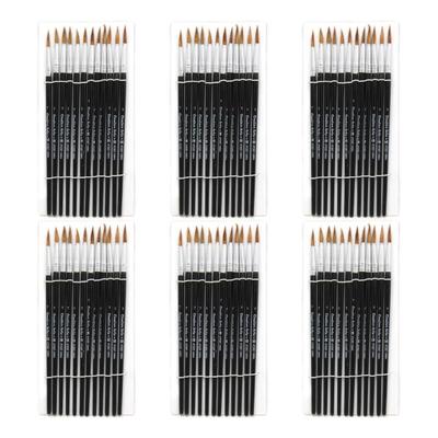 Charles Leonard Watercolor Paint Brushes, 7, 3/4", Camel Hair/black Handle, Set Of 12 Brushes, Pack Of 6 Sets