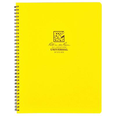 Rite In The Rain All-Weather Spiral Notebooks, Maxi, Side, 8-1/2" X 11-3/4", 84 Pages (42 Sheets), Yellow, Pack Of 6 Notebooks