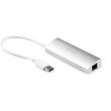 Startech.com 3 Port Portable Usb 3.0 Hub Plus Gigabit Ethernet - Built-In Cable - Aluminum Usb Hub With Gbe Adapter