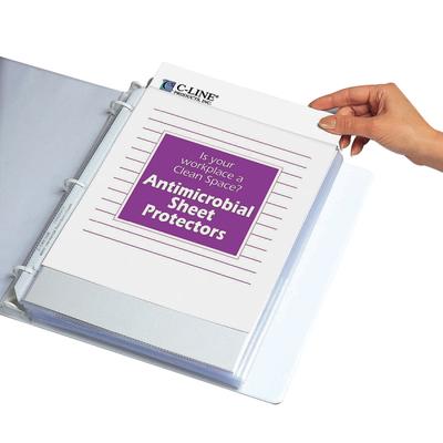 C-Line Sheet Protectors With Antimicrobial Protection, Heavyweight, 8 1/2