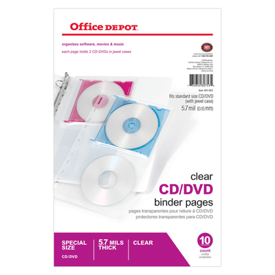 Office Depot Brand Cd/dvd Binder Pages, 6