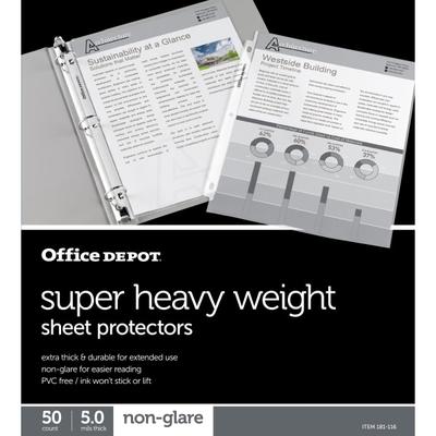 Office Depot Brand Super Heavyweight Sheet Protectors, 8-1/2