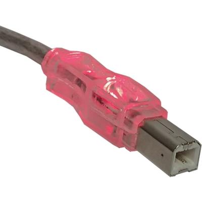 Qvs Usb 2.0 480Mbps Type A Male To B Male Translucent Cable With Leds - 10 Ft Usb Data Transfer Cable For Printer, Scanner, Storage Drive - First End: 1 X Usb Type A - Male - Second End: 1 X Usb Type B - Male