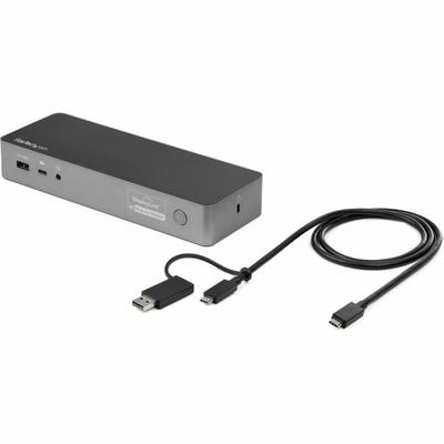 Startech.com Usb-C & Usb-A Dock - Hybrid Universal Laptop Docking Station With Dual Monitor Display 4K 60Hz Hdmi & Displayport - 60W Pd