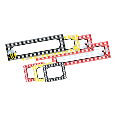 Barker Creek Name Tag & Name Plate Set, Buffalo Plaid