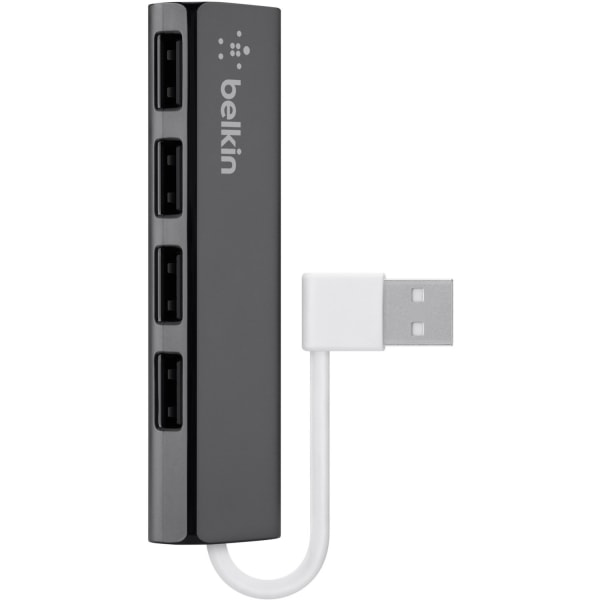 Belkin Ultra-Slim 4-Port Usb Hub - Usb - External - 4 Usb Port(S) - 4 Usb 2.0 Port(S) - Pc, Mac