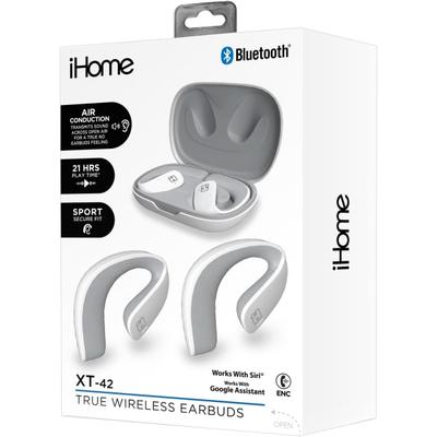 Bytech Ihome Xt-42 True Wireless Bluetooth In-Ear Earbuds, White, Hmaube238Wt