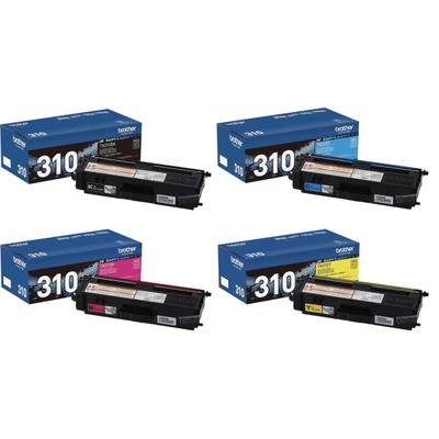 Brother Tn310 Black And Cyan, Magenta, Yellow Toner Cartridges, Pack Of 4, Tn310 Combo