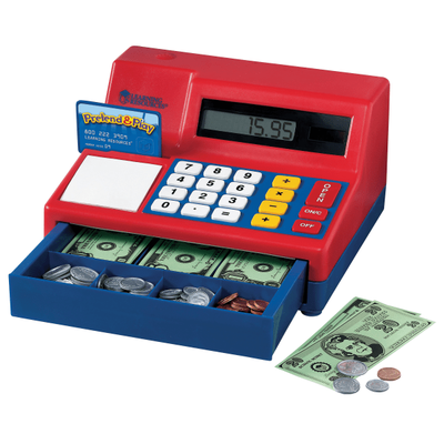 Learning Resources Pretend & Play Calculator Cash Register, 5 3/4"h X 9 1/2"w X 10 1/2"d, Grades Pre-K - 3