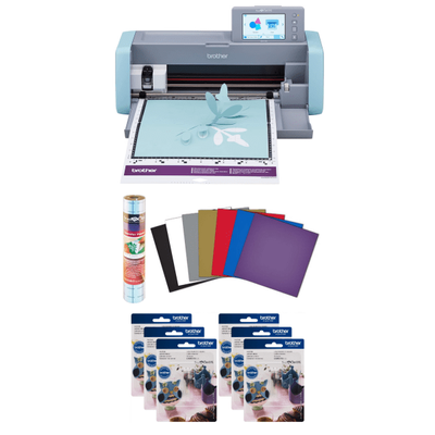 Brother Scanncut Sdx125E 9-Piece Diy Cutting Machine Set With Scanner, Blue/gray