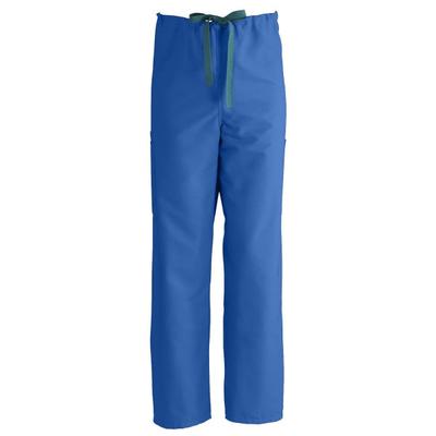 Medline Comfortease Tall Non-Reversible Drawstring Cargo Scrub Pants, Small, Royal Blue