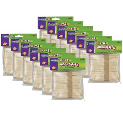 Creativity Street Natural Wood Craft Sticks, 4-1/2" X 3/8", 150 Sticks Per Pack, Pack Of 12 Packs
