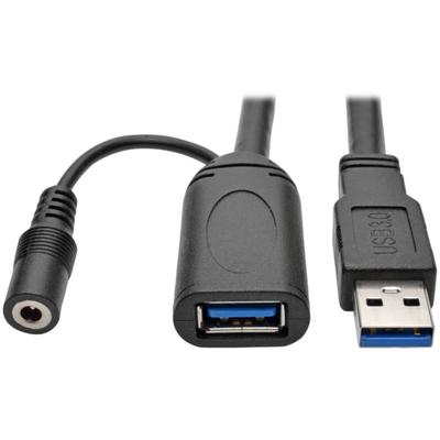 Eaton Tripp Lite Series Usb 3.0 Superspeed Active Extension Repeater Cable (Usb-A M/f), 20M (65.61 Ft.) - Usb Extension Cable - Usb Type A (M) To Usb Type A, Dc Jack 3.5 X 1.35 Mm (F) - Usb 3.0 - 66 Ft