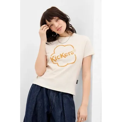 Kickers Ecru Logo T-Shirt - Cream S at Urban Outfitters