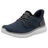 Slip-On Sneaker RIEKER, Herren, Gr. 41, grau (dunkelblau, grau), Textil, Nubuklederimitat, meliert, sportlich, Schuhe, Freizeitschuh, Halbschuh, Schlupfschuh, gepolsterter Fersenabschluss