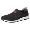 Slip-On Sneaker RIEKER, Herren, Gr. 41, schwarz, Textil, Lederimitat, sportlich, Schuhe, Casual Slipper, Freizeitschuh, Schlupfschuh mit Kontrastnaht