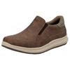 Slipper RIEKER, Herren, Gr. 45, braun (braun, taupe), Lederimitat, Basic, Schuhe, Slip-on-Sneaker, Halbschuh, Loafer, Freizeitschuh mit Gummizug