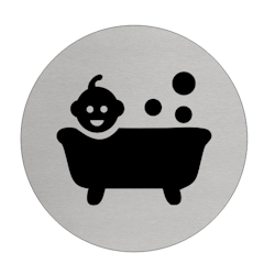 CombiCraft Aluminium Türschild 'Babybad' - 75mm Durchmesser mit 3M-Klebeband Image