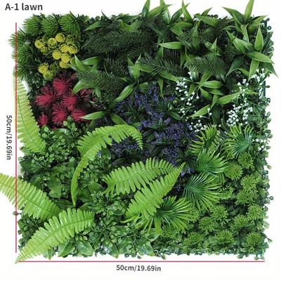 TEMU Artificial Dieffenbachia Greenery Wall Panels, Wedding-and-engagement Plastic Plant Decor - Indoor/outdoor Grass Lawn For Decorative Landscaping Image