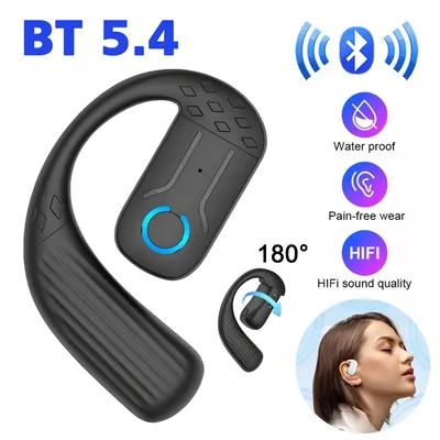 Bluetooth 5,4 Open 180 ° Rotation Wireless Business Headset mit Mikrofon Luftleitung Ohr haken Touch Control Sport Hifi Kopfhörer Image