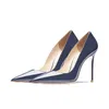 Luxus Schwarz frauen schuhe Echt Leder Sexy Klassische Pumpen Dame Spitz High Heels Elegante Büro 12