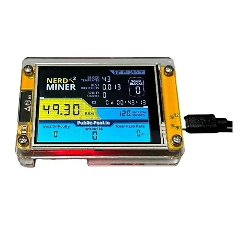 Brandneuer Nerdminer V3 2,8-Zoll BTC Solo Lottery Nerd Miner Crypto Bitcoin Miner Solo Mining Machine Image