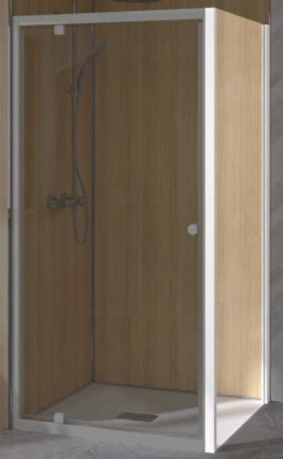 Paroi de douche SUPRA III FIXE 80 cm profilé blanc avec verre transparent KINEDO PA1571BTN