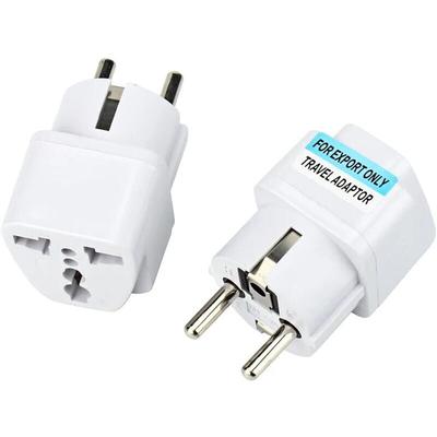 2x Universal-Sektoradapter USA/UK/China auf Europa (eu) / Frankreich (fr) Steckdose mit Erdung Image