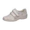 Klettschuh WALDLÄUFER "KYA", Damen, Gr. 7,5 (41), grau (hellgrau), Veloursleder, metallic, sportlich, Schuhe, Halbschuh, Komfortschuh mit zwei Klettverschlüssen, K-Weite