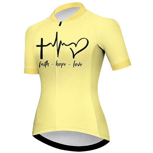 Damen Radtrikot Herz Grafik Lustig Kurzarm Fahhrad Trikot Oberteil mit 3 Gesäßtaschen Mountainbike MTB Straßenradsport Schnelltrocknend Reflektierende Streifen Rückentasche Feuchtigkeitsableitend Image