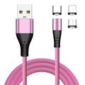 Cavo USB C Cavo Lightning Cavo Micro USB Da USB A a Lightning/micro/USB C 2.4 A Cavo di ricarica A calamita Gel di silice liquido Per iPad Samsung Xiaomi Appendini per cellulare