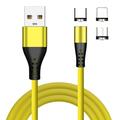 Cavo USB C Cavo Lightning Cavo Micro USB Da USB A a Lightning/micro/USB C 2.4 A Cavo di ricarica A calamita Gel di silice liquido Per iPad Samsung Xiaomi Appendini per cellulare