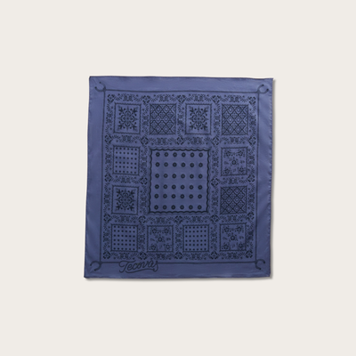 Tecovas Floral Square Bandana, Blue, Cotton