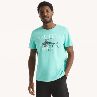 Nautica Men's Marlin Graphic T-Shirt Pool Side Aqua, L
