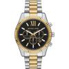 Chronograph MICHAEL KORS "LEXINGTON", silberfarben, goldfarben, schwarz, Armbanduhren, Herren, Quarzuhr, Armbanduhr, Herrenuhr, Stoppfunktion, Edelstahlarmband