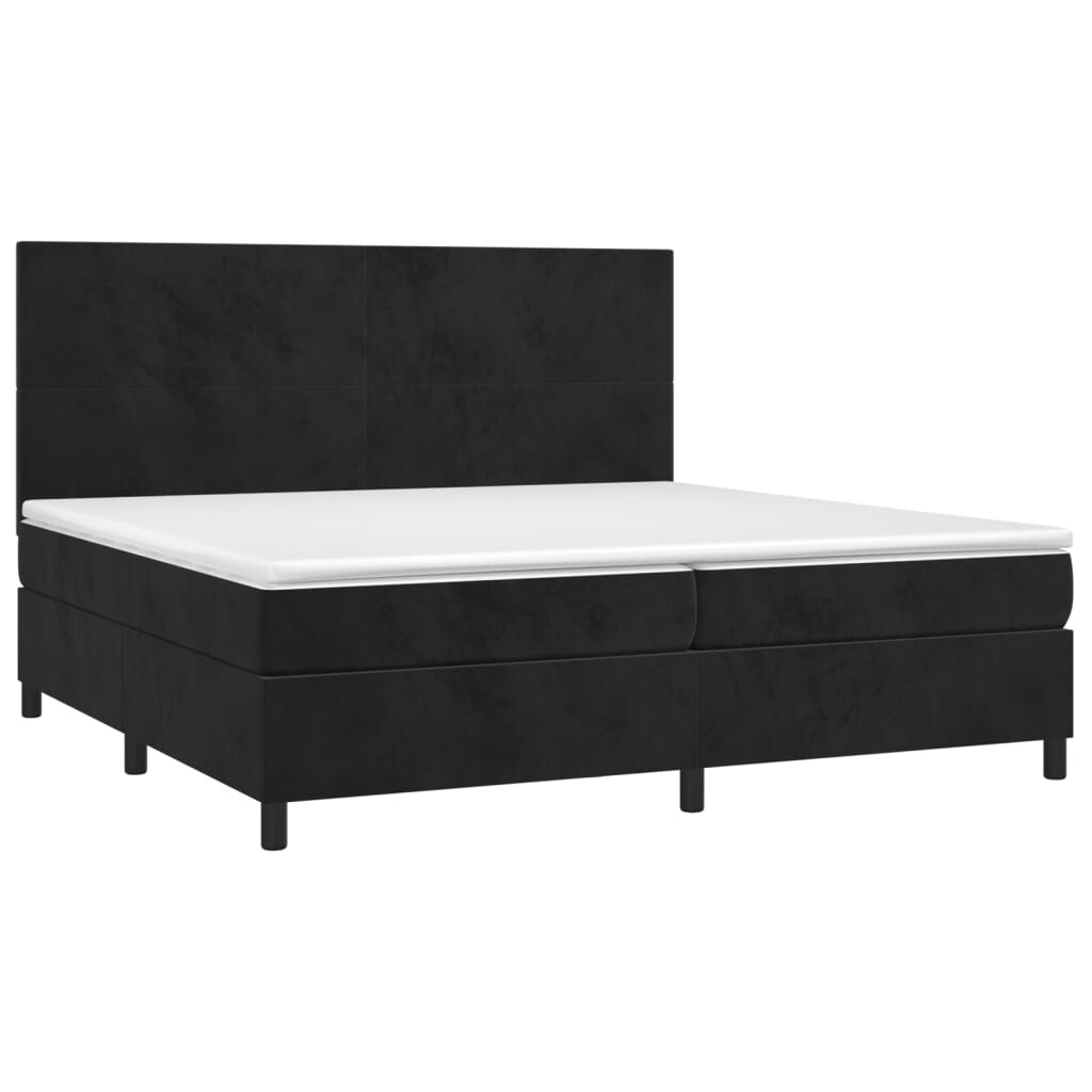 vidaXL Boxspringbett mit Matratze & LED Schwarz 200x200 cm Samt Image