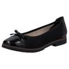 Ballerina RIEKER, Damen, Gr. 41, schwarz, Lederimitat, Lacklederimitat, unifarben, elegant, Schuhe, Loafer, Schlupfschuh, Flats, Slipper, Businessschuh mit Schleifchen, Topseller