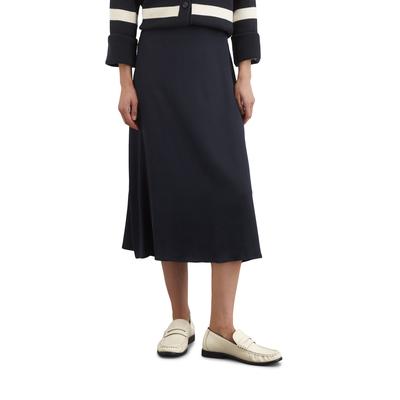 Webrock MARC O'POLO "aus fließendem Viskose-Stretch", Damen, Gr. 40, blau (deep night blau), Obermaterial: 99% Viskose, 1% Elasthan; Futter: 100% Nicht verfügbar, unifarben, casual, lässig geschnitten normal, Röcke Image