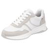 Keilsneaker RIEKER SPORT, Damen, Gr. 40, grau (weiß, hellgrau), Glattleder, Veloursleder, sportlich, Schuhe Sneaker, Schnürschuh, Halbschuh, Freizeitschuh mit Kontrastdetails