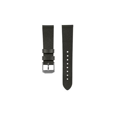 Marathon Cross Hatch 2-Piece Strap Italian Leather Steel Buckle 20mm Moss Green Standard WS-LT-MGSS-20-ST