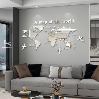 TEMU Classic Acrylic Wall Decor - Diy Bohemian Style Mirror With Plastic Surface, Classrooms, Offices, Bedrooms, And Living Rooms Image