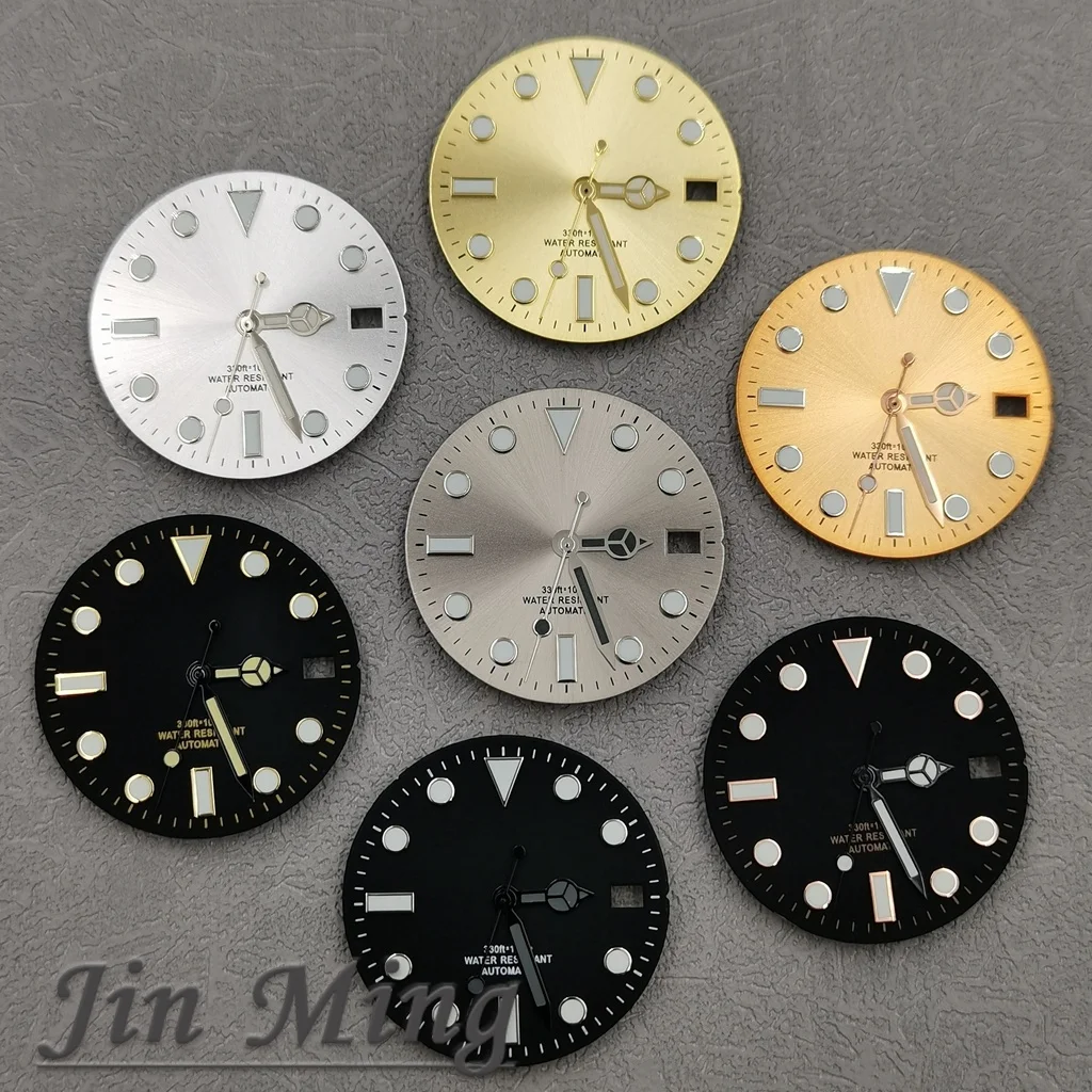Hochwertiges 28,5 mm Silber Gold Schwarz Blau Rosa Datumsfenster Grün leuchtendes aseptisches Zifferblatt Passend für NH35 / NH36/4R/7S Automatikwerk Image