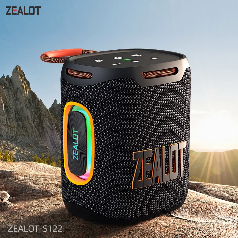 ZEALOT-S122 Bluetooth-Lautsprecher BT5.4 Drahtloser IPX6 wasserdichter Duschlautsprecher, 25 W HiFi-Stereo-Sound, TWS-Kopplung, 20 Stunden Musik-Spielzeit Image