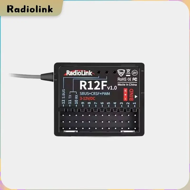 Radiolink Neuer R12F 12-Kanal 2,4 G RC-Empfänger, Auto-Spannungsübertragung, Telemetrie, große Reichweite, RX für Crawler Drifting Car Image